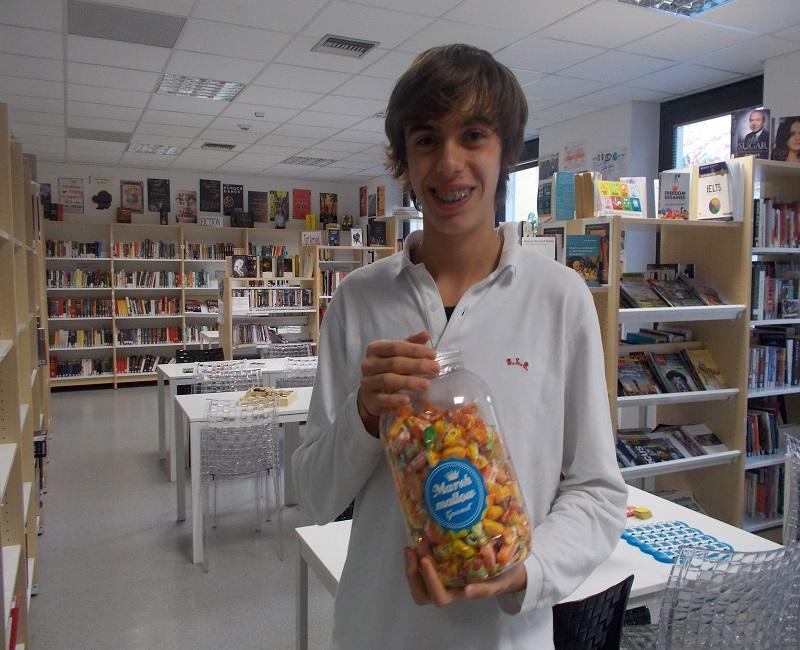 Christopher guessed the closet and won the sweets in the jar