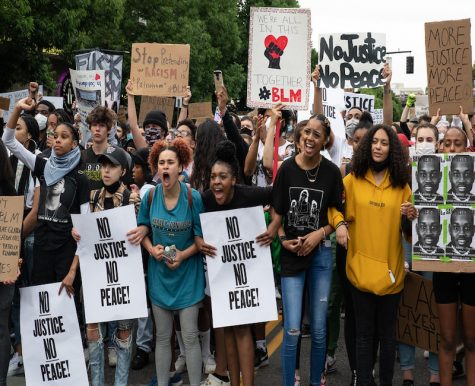 Protest taking place in Portland, Oregan