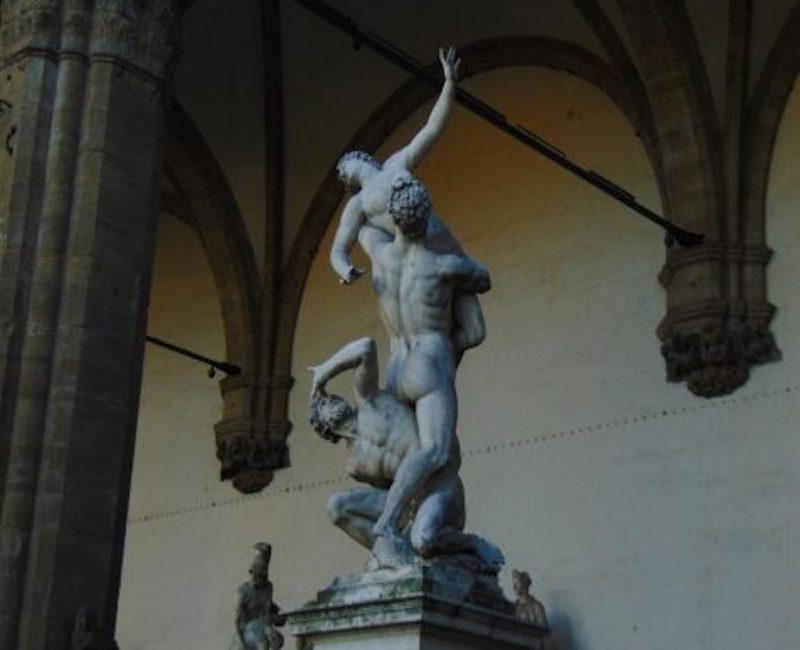 The Rape of the Sabine Women in Loggia dei Lanzi, Florence